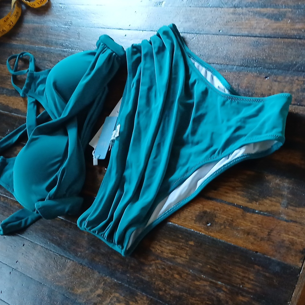 Cupshe Teal Bikini Set Top Is Size S The Bottom Size M
